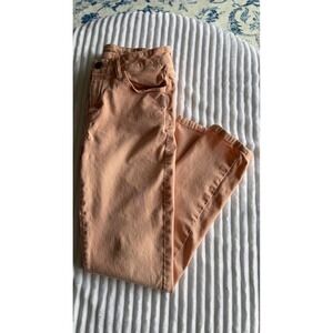 GH Bass & Co Womens Skinny Leg Pants Peach Apricot Stretch Twill Size 4